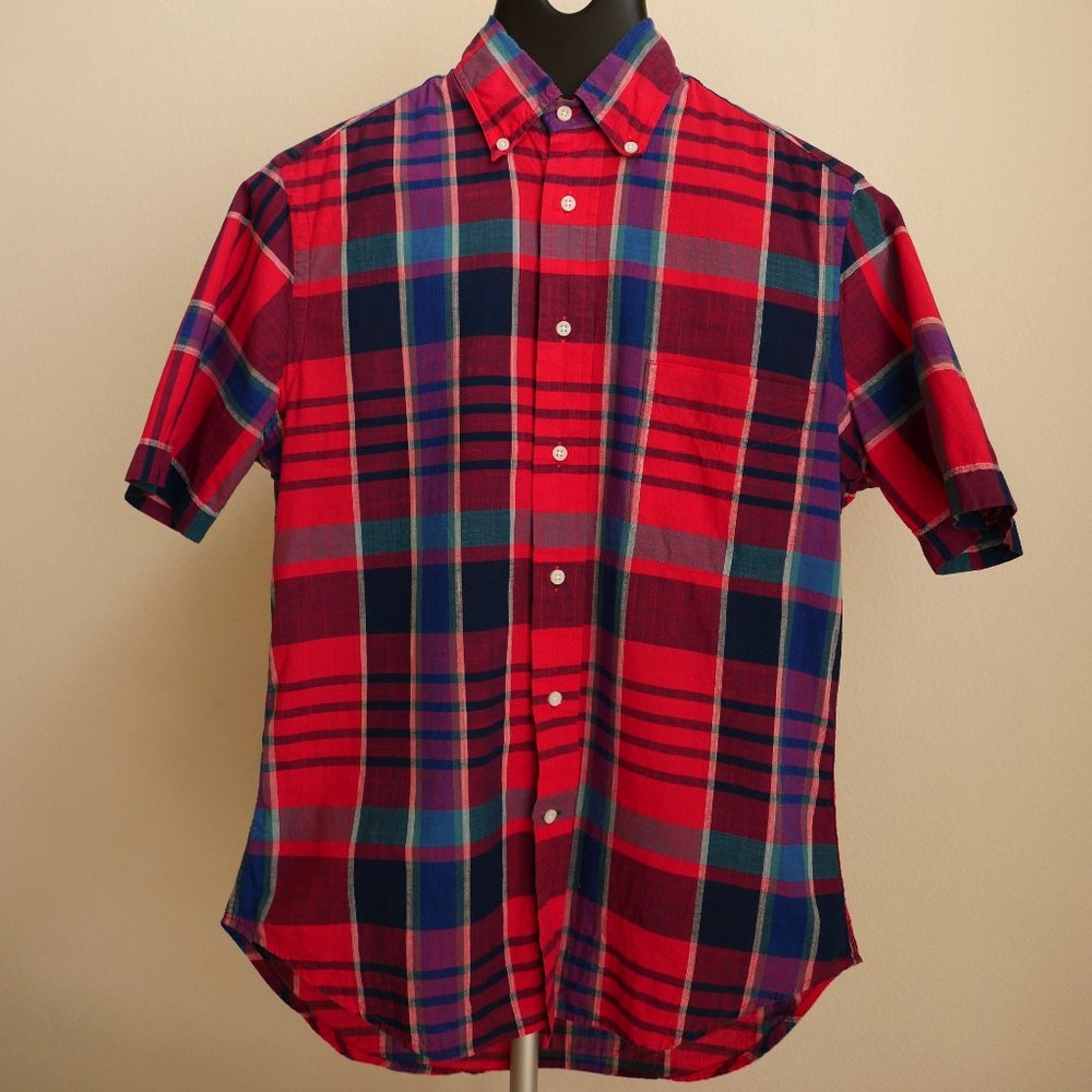 Gitman Bros. Vintage 40th Anniversary Plaid Madras Short Sleeve Button Down